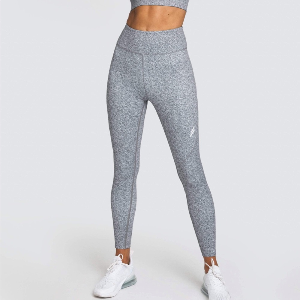Grey patterned Do You Even leggings